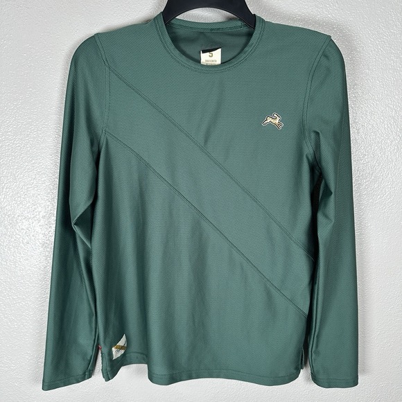 Tracksmith Tops - Tracksmith Van Cortlandt Long Sleeve Running Shirt Womens Small Green Mesh Sash